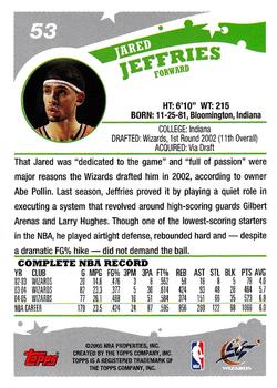 2005-06 Topps #53 Jared Jeffries Back
