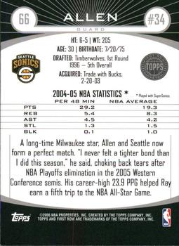 2005-06 Topps First Row #66 Ray Allen Back