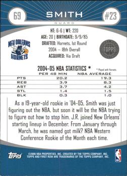 2005-06 Topps First Row #69 J.R. Smith Back