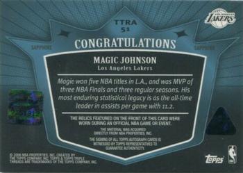2007-08 Topps Triple Threads - Relics Autographs Sapphire #TTRA51 Magic Johnson Back