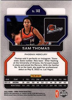 2022 Panini Prizm WNBA #148 Sam Thomas Back