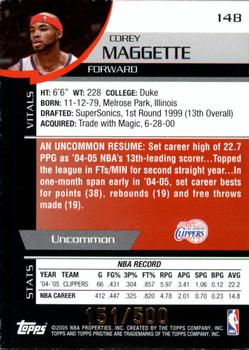 2005-06 Topps Pristine #148 Corey Maggette Back