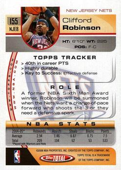 2005-06 Topps Total #155 Clifford Robinson Back