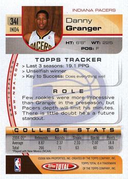 2005-06 Topps Total #341 Danny Granger Back