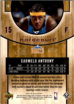 2005-06 Upper Deck Hardcourt #19 Carmelo Anthony Back