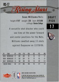 2007-08 Ultra - Rising Stars #RS-17 Sean Williams Back