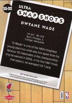 2007-08 Ultra - Ultra Snap Shots #SS-22 Dwyane Wade Back