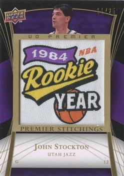 2007-08 Upper Deck Premier - Stitchings Patches Alternate Gold #PS-ST John Stockton Front