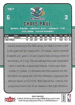 2006-07 Fleer #127 Chris Paul Back