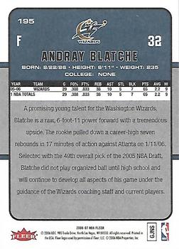 2006-07 Fleer #195 Andray Blatche Back