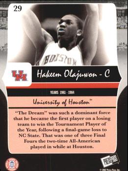 2006-07 Press Pass Legends #29 Hakeem Olajuwon Back