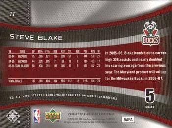 2006-07 SP Game Used #77 Steve Blake Back