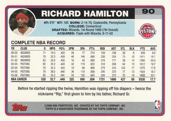 2006-07 Topps #90 Richard Hamilton Back