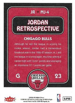 2008-09 Fleer - Michael Jordan Retrospective #MJ-4 Michael Jordan Back