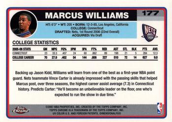 2006-07 Topps Chrome #177 Marcus Williams Back