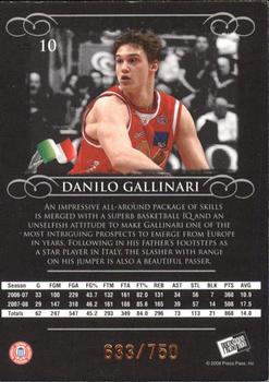 2008-09 Press Pass Legends - Bronze #10 Danilo Gallinari Back