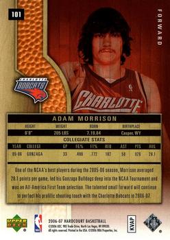 2006-07 Upper Deck Hardcourt #101 Adam Morrison Back