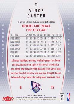 2006-07 Fleer Hot Prospects #35 Vince Carter Back