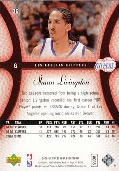 2006-07 Upper Deck Sweet Shot #36 Shaun Livingston Back