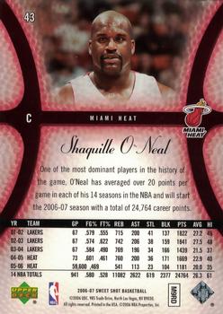 2006-07 Upper Deck Sweet Shot #43 Shaquille O'Neal Back