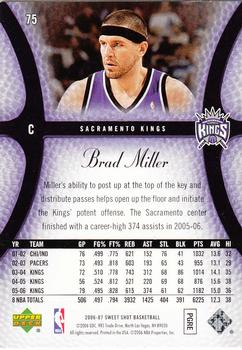 2006-07 Upper Deck Sweet Shot #75 Brad Miller Back
