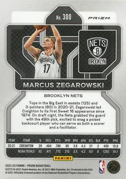 2021-22 Panini Prizm - Green #300 Marcus Zegarowski Back