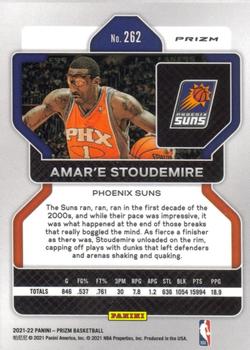 2021-22 Panini Prizm - NBA 75th Anniversary #262 Amar'e Stoudemire Back