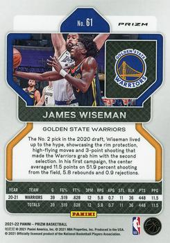 2021-22 Panini Prizm - Red White and Blue #61 James Wiseman Back