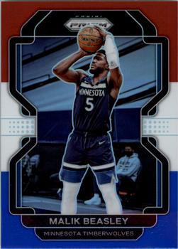 2021-22 Panini Prizm - Red White and Blue #98 Malik Beasley Front