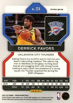 2021-22 Panini Prizm - Red White and Blue #124 Derrick Favors Back