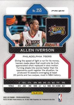 2021-22 Panini Prizm - Red White and Blue #255 Allen Iverson Back