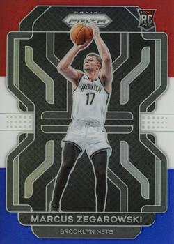 2021-22 Panini Prizm - Red White and Blue #300 Marcus Zegarowski Front