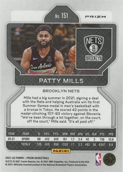2021-22 Panini Prizm - Silver #151 Patty Mills Back