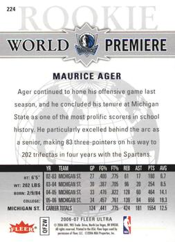 2006-07 Ultra #224 Maurice Ager Back