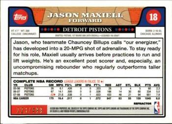 2008-09 Topps Chrome - Refractors Orange #18 Jason Maxiell Back