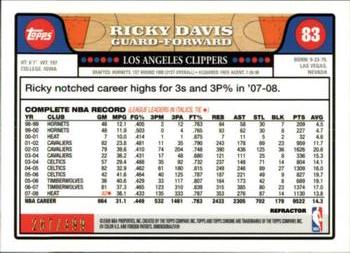2008-09 Topps Chrome - Refractors Orange #83 Ricky Davis Back