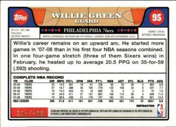 2008-09 Topps Chrome - Refractors Orange #95 Willie Green Back