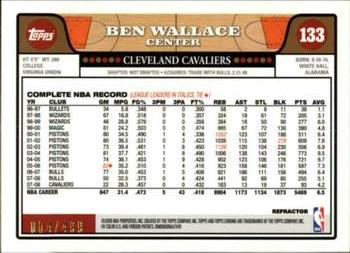 2008-09 Topps Chrome - Refractors Orange #133 Ben Wallace Back