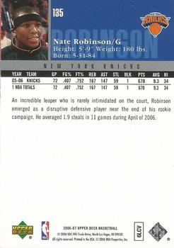 2006-07 Upper Deck #135 Nate Robinson Back