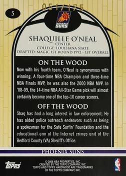 2008-09 Topps Hardwood - Maple #5 Shaquille O'Neal Back