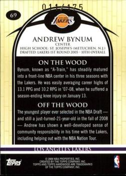 2008-09 Topps Hardwood - Maple #69 Andrew Bynum Back