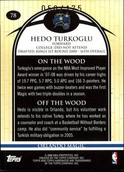 2008-09 Topps Hardwood - Maple #78 Hedo Turkoglu Back