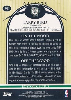 2008-09 Topps Hardwood - Maple #98 Larry Bird Back