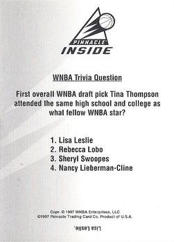 1997 Pinnacle Inside WNBA - Trivia Cards #NNO Lisa Leslie Front