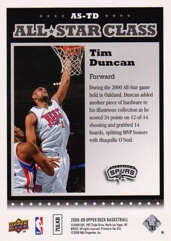 2008-09 Upper Deck - All Star Class #AS-TD Tim Duncan Back