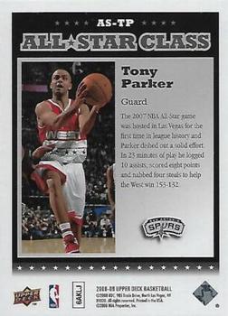 2008-09 Upper Deck - All Star Class #AS-TP Tony Parker Back