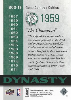 2008-09 Upper Deck - Dynasty Boston Celtics #BOS-13 Gene Conley Back