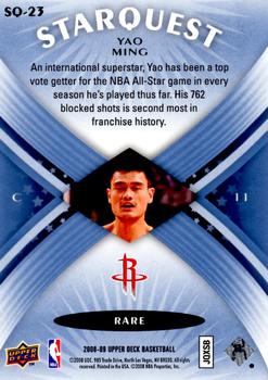 2008-09 Upper Deck - StarQuest Rare #SQ-23 Yao Ming Back