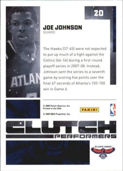 2009-10 Donruss Elite - Clutch Performers #20 Joe Johnson Back