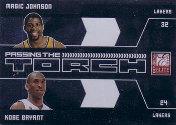 2009-10 Donruss Elite - Passing the Torch #1 Magic Johnson / Kobe Bryant Front